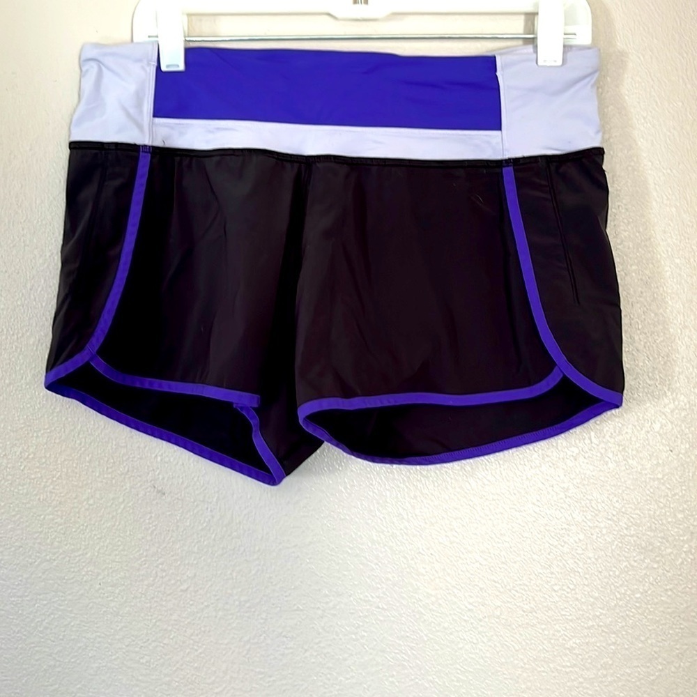 Lululemon black and purple athletic shorts